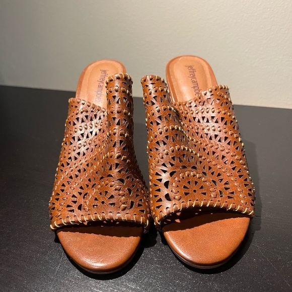 Jeffrey Campbell Brown Leather Mules - Picture 3 of 6